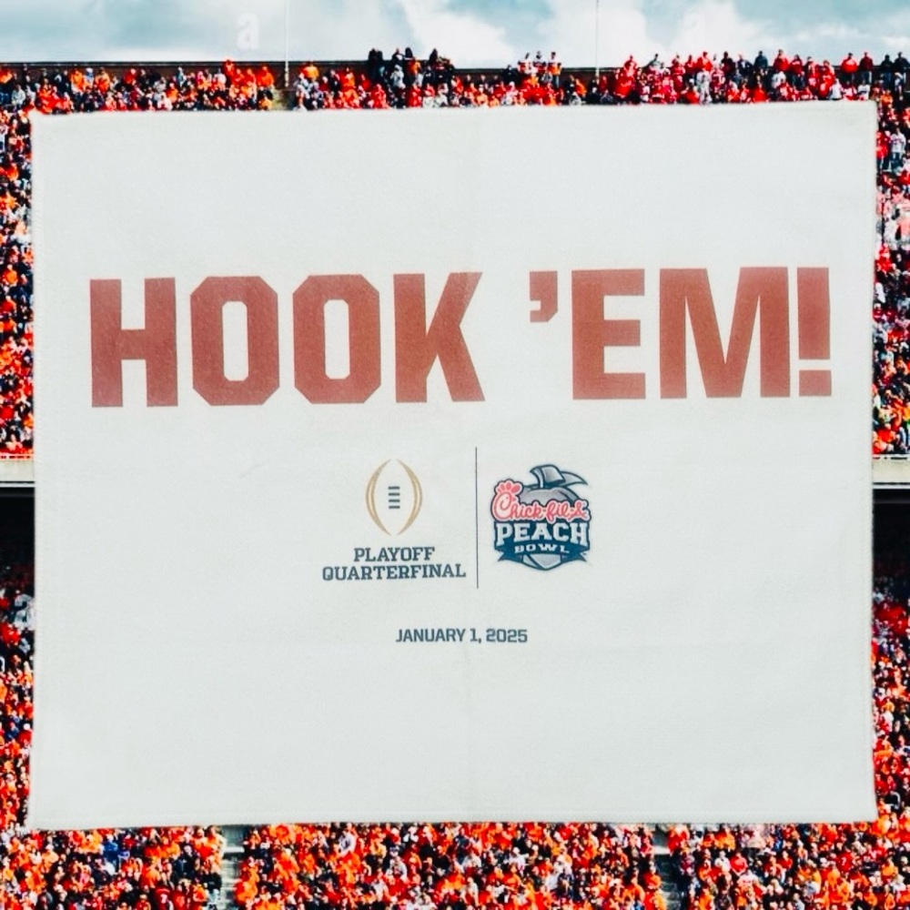 NCAA Texas Longhorns souvenir towel from 1/1/2025 Quarterfinals Game